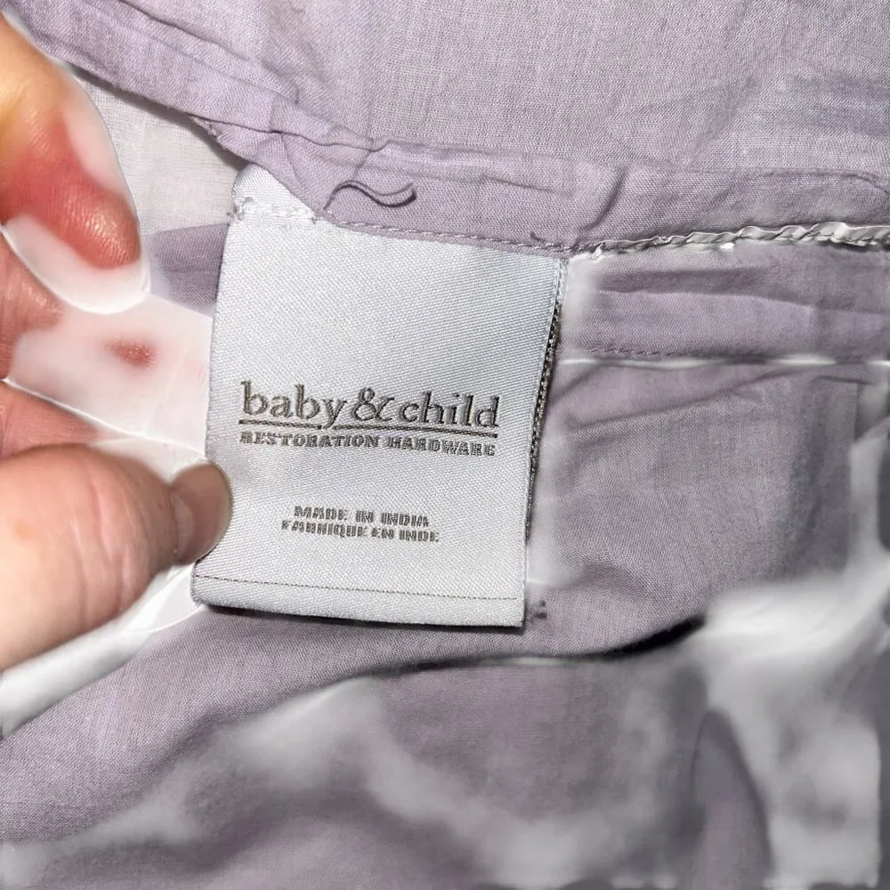 Restoration Hardware pale lavender purple textured quilted cotton pillow sham